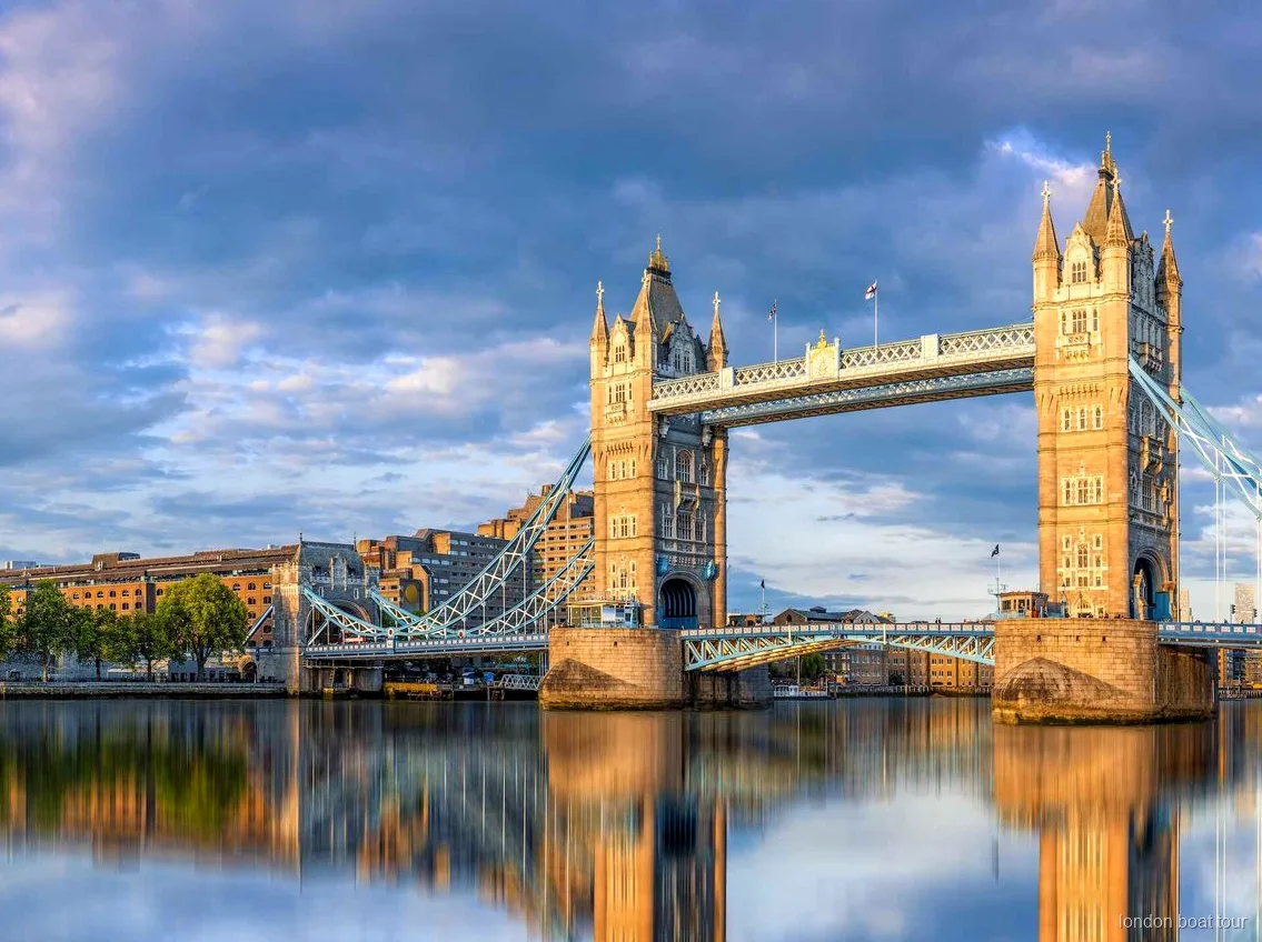 View of the Houses of Parliament from a London boat tour on the River Thames
